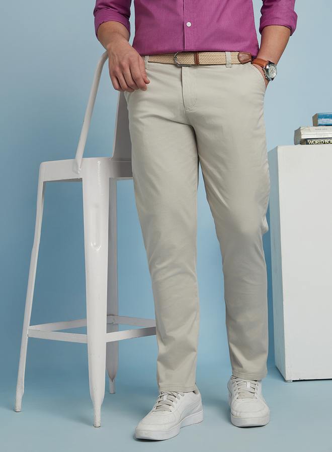 Dennis Lingo Classic Beige Chino Trousers For Men Designed Comfort And Style Crafted From Breathable Fabric Cotton Fabric - Image 2
