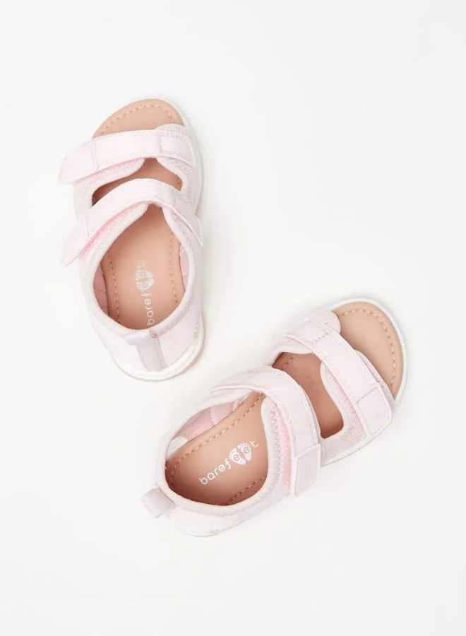 Barefeet Girls Textured Sandals with Hook and Loop Closure