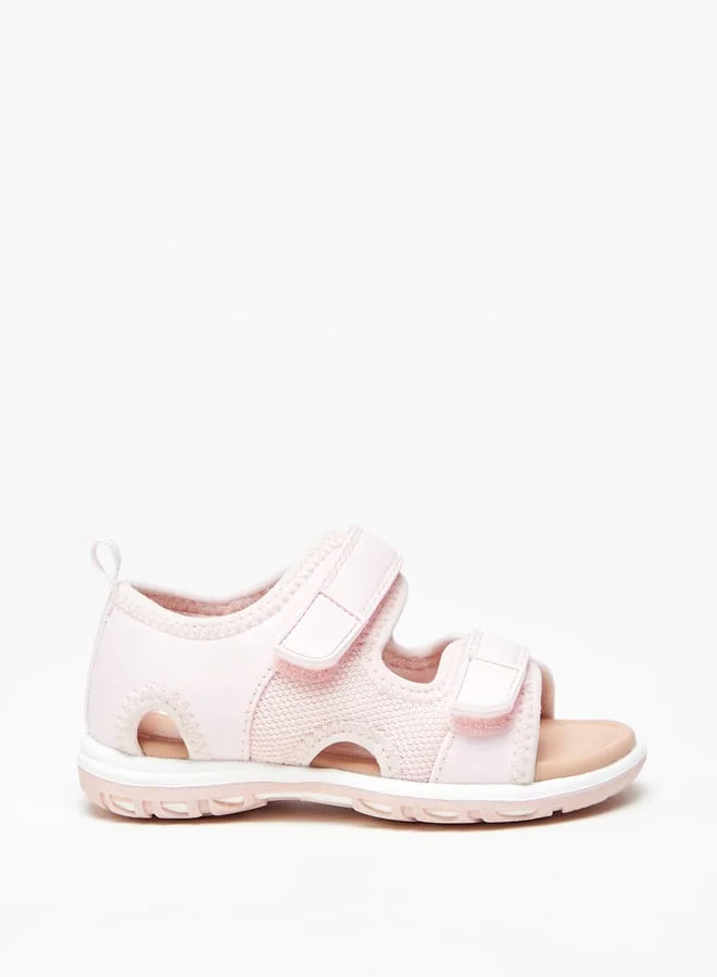 Barefeet Girls Textured Sandals with Hook and Loop Closure