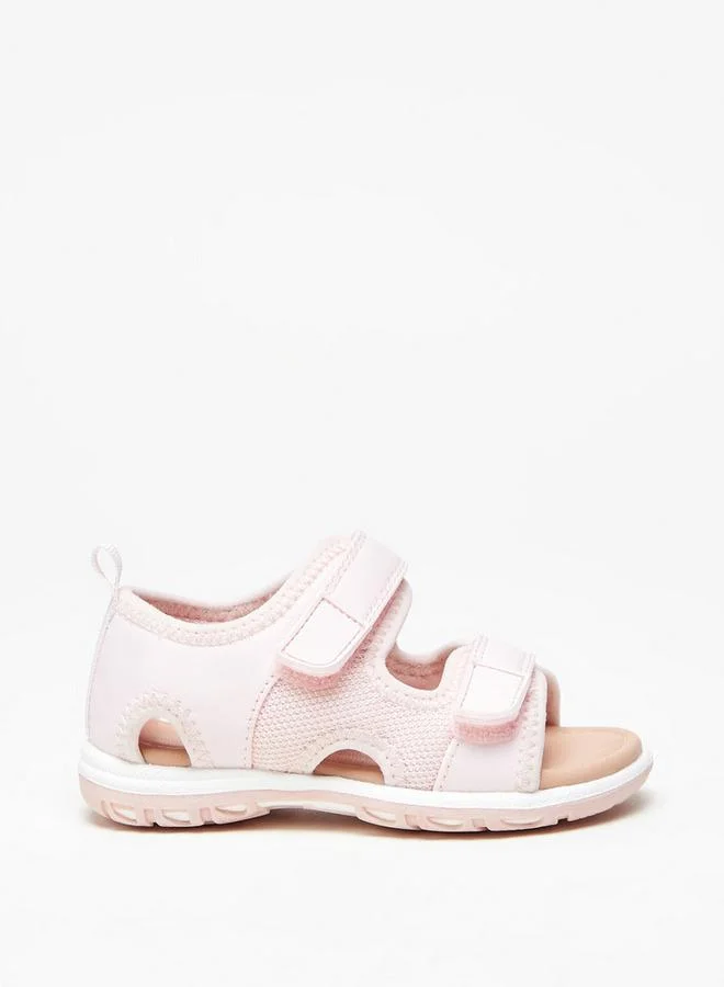بيرفيت Girls Textured Sandals with Hook and Loop Closure
