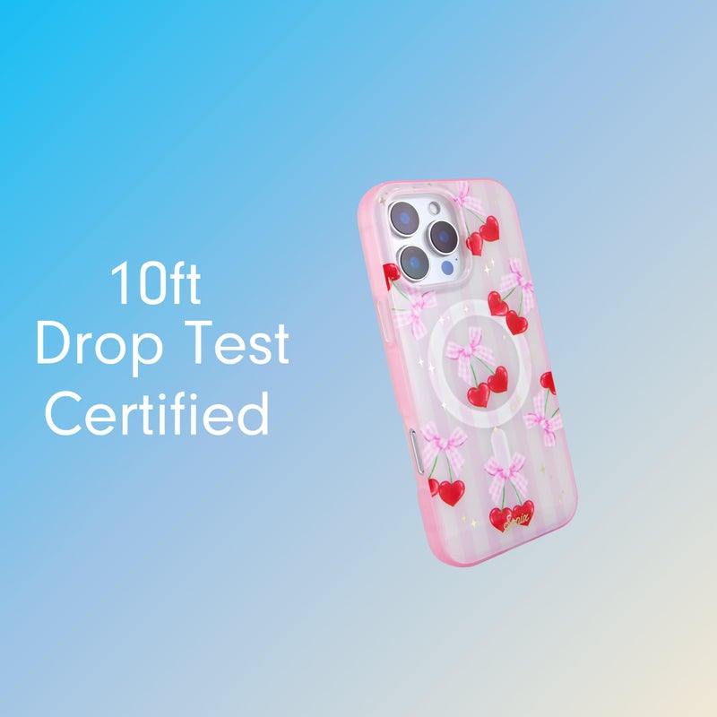 Sonix Phone Case for iPhone 16 Pro Max | Compatible with MagSafe | 10ft Drop Tested | Coquette Cherries - Image 2