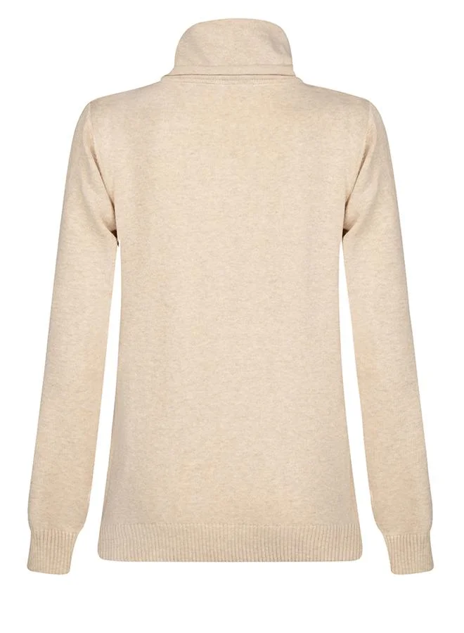 FELIX HARDY Beige Turtleneck Pullover for Women | Best Price UAE