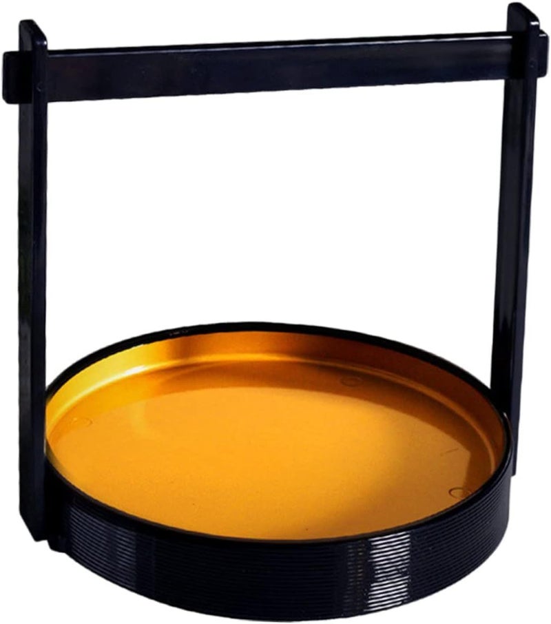 Golden Plastic Sushi Serving Tray Japanese Style Sashimi Plate for Snacks Appetizers Party Easy to Clean - Image 1