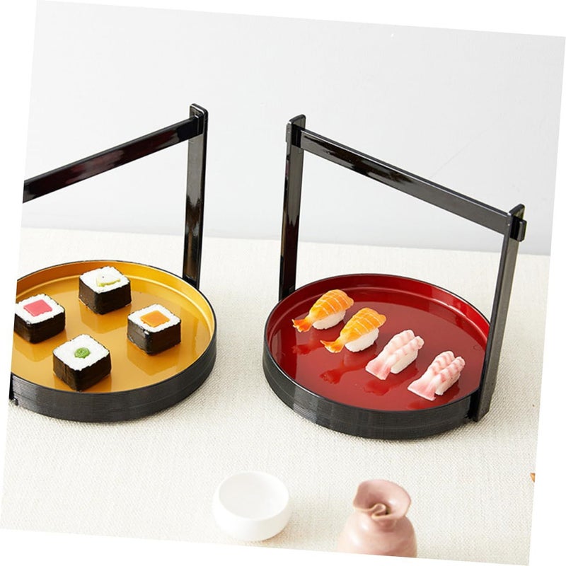 Golden Plastic Sushi Serving Tray Japanese Style Sashimi Plate for Snacks Appetizers Party Easy to Clean - Image 3