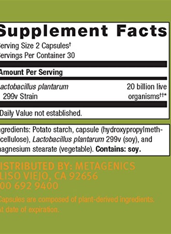 Metagenics ألترا فلورا® رعاية مكثفة – بروبيوتيك – انزعاج الجهاز الهضمي العرضي* | 60 حبة - Image 2