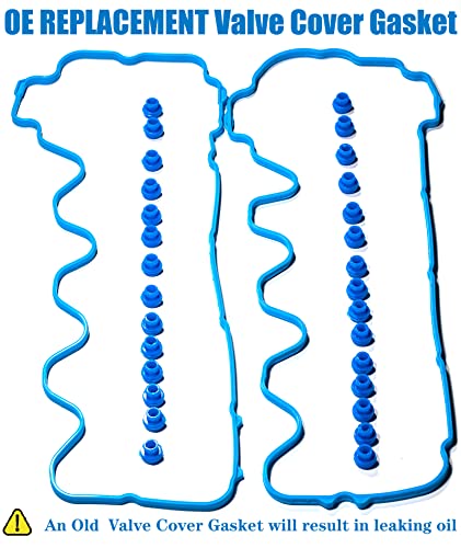 HIHIAV VS50664R for Ford F150 5.4 Valve Cover Gasket Seal Expedition Explorer Mustang Lincoln Mark Navigator Mercury 4.6L 5.4L Head Gasket Seal F-150 F250 F350 2004 2005 2006 04 05 06 VS50372 VCF330-C - Image 5