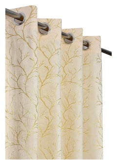 Homefab India Homefab India Velvet Curtains Room Darkening - Door 7 feet, Pack of 2 Panels, Cream  - Image 1