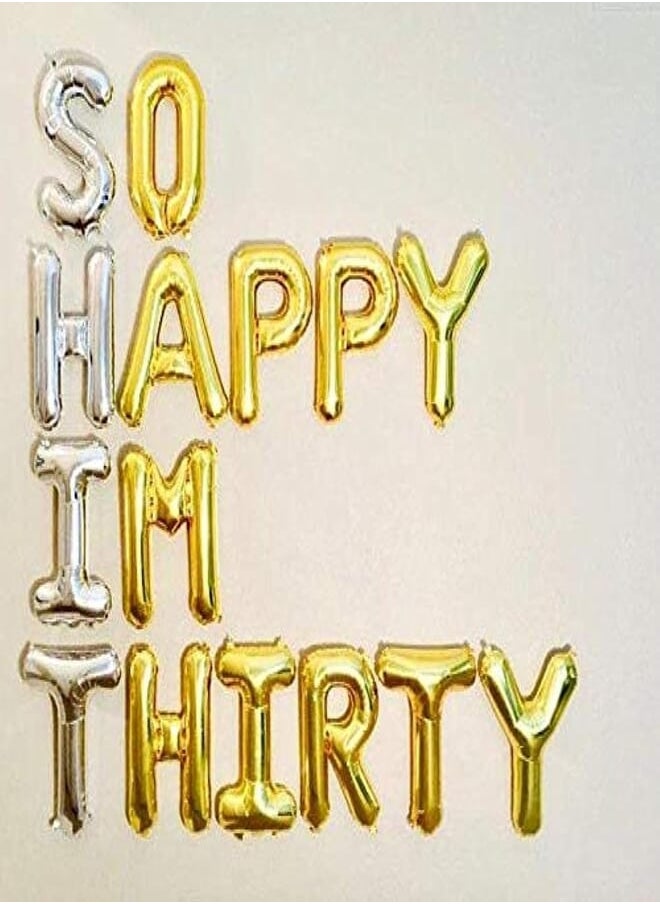 Salux - So Happy Im Thirty Balloons, Dirty 30, 30th Birthday, Cheers to 30 years - Salux Collection - Image 1