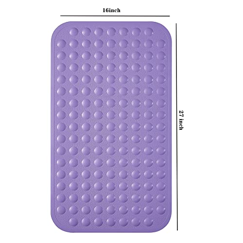 Yanzifly Bathtub Mat Non Slip Bath Mat for Tub Silicone Soft Bath Tub Mat Non Slip Shower Mats, Suction Cups Bath Tub Anti Slip Matt for Family Use, Machine Washable- Purple - Image 2