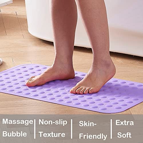 Yanzifly Bathtub Mat Non Slip Bath Mat for Tub Silicone Soft Bath Tub Mat Non Slip Shower Mats, Suction Cups Bath Tub Anti Slip Matt for Family Use, Machine Washable- Purple - Image 4