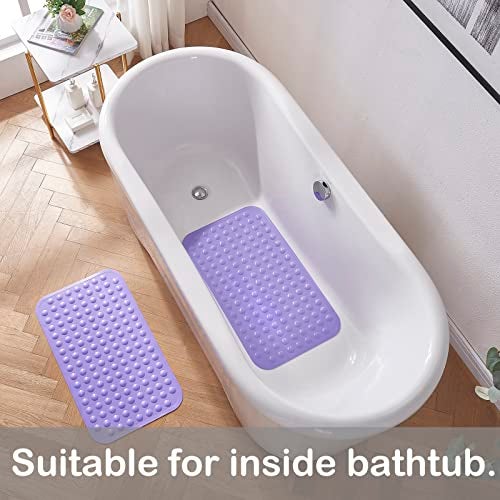 Yanzifly Bathtub Mat Non Slip Bath Mat for Tub Silicone Soft Bath Tub Mat Non Slip Shower Mats, Suction Cups Bath Tub Anti Slip Matt for Family Use, Machine Washable- Purple - Image 5