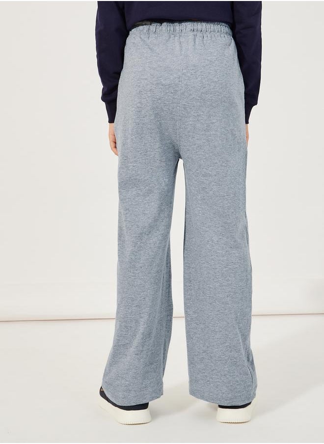 Styli Styli Solid Elastic Waistband Wide Leg Joggers with Drawstring  - Image 4