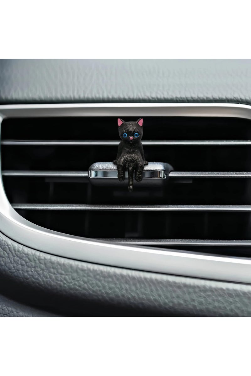 Flushrenic Cat Car Interior Accessories Dashboard Decorations, 5-Piece Set of Cute Car Dashboard Decorations and Rearview Mirror Decorations, Resin Material, Easy to Install, Does Not Obstruct View, Suitable for Decorating Car Dashboards, Rearview Mirrors, Homes, or Offices - Image 5