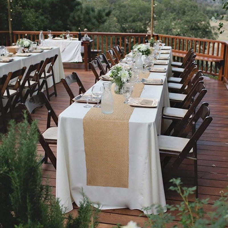 Home Buy Burlap Jute Hessian Roll (with one Sided Laminated) for Table Runner, Wedding, Party, New Year and Christmas Decoration (Brown, Length: 3M x Width: 20CM) - Image 2