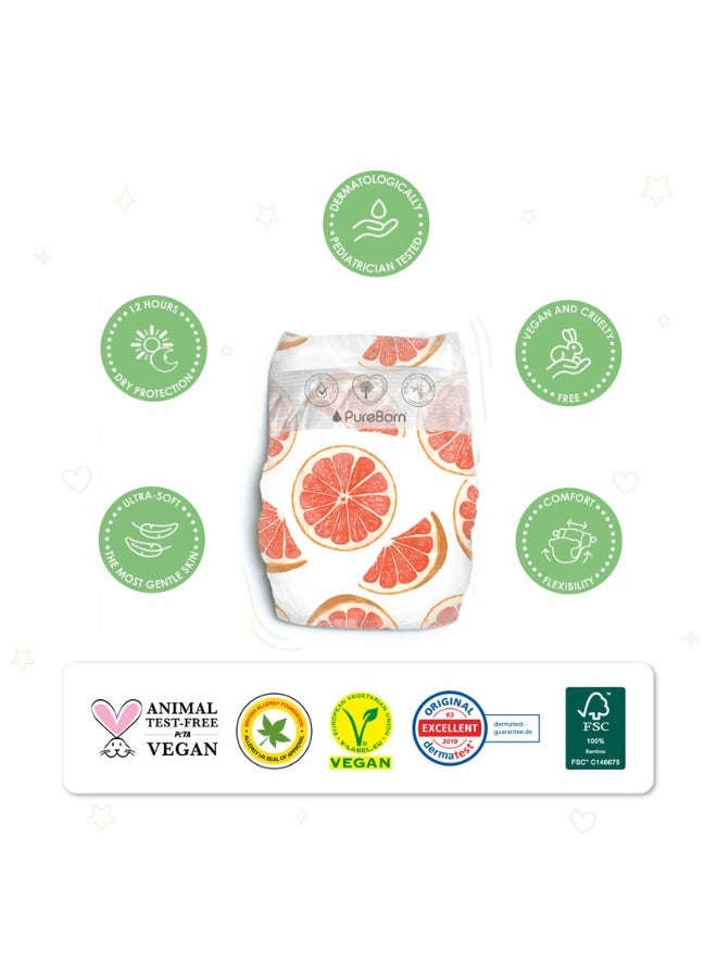 PureBorn Organic Bamboo Baby Diapers Size 1| Tape Style Diapers Hypoallergenic nappies |Upto 5 kgs| Pack of 3x68s Count 204 | Assorted Print - Image 2