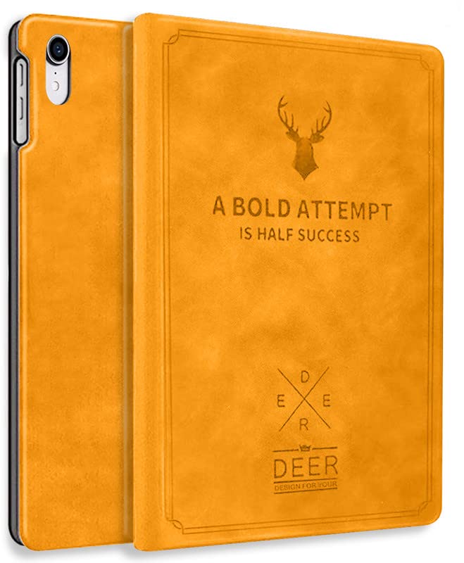 Robustrion Cover for iPad 11th Generation (A16) / 10th Generation Cover Case (2025/2022), Deer Pattern Flip Case Cover for iPad 11th Gen 11 inch / 10th Gen 10.9 inch [Auto Sleep Wake] - Yellow - Image 1