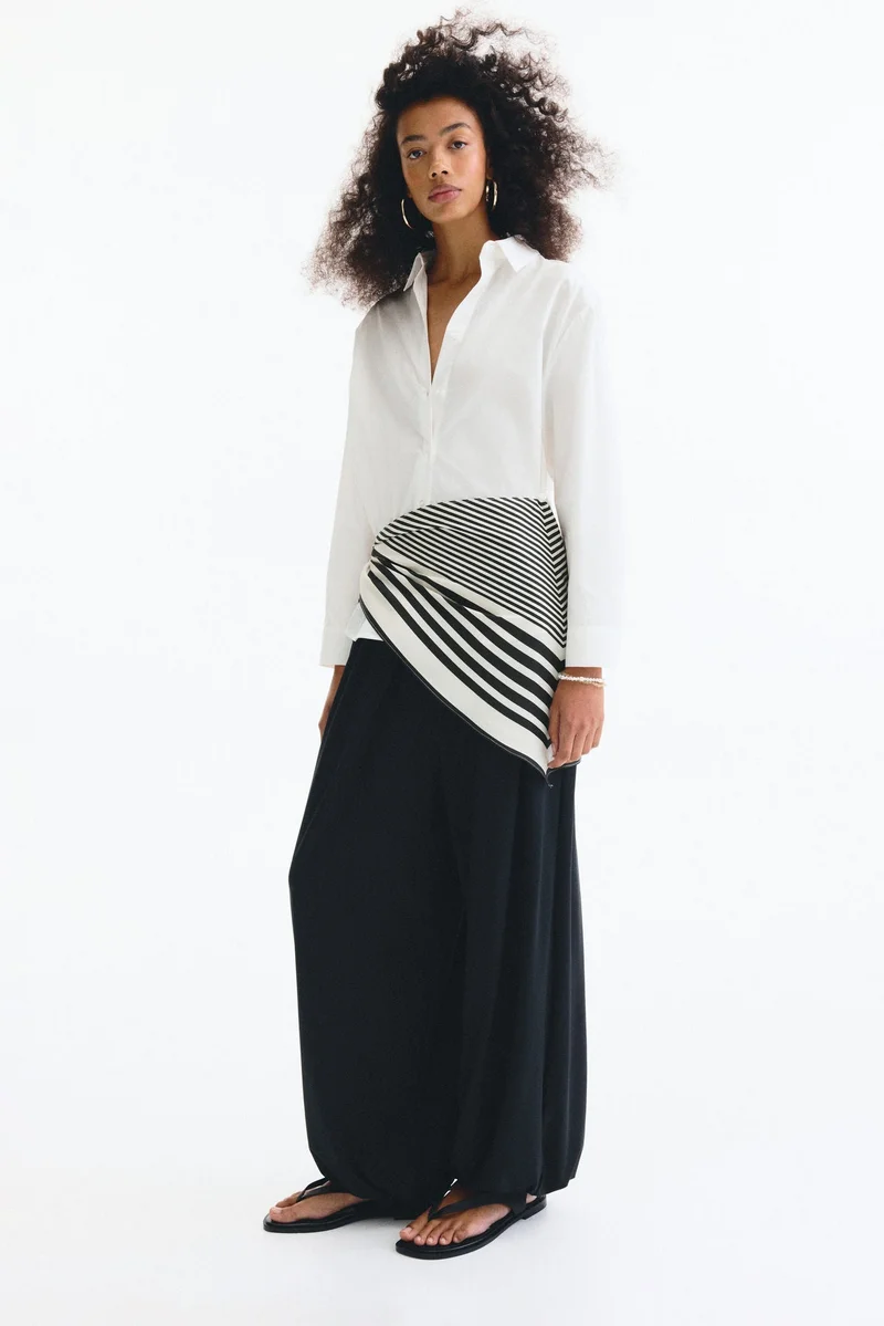 H&M Scarf-detail shirt