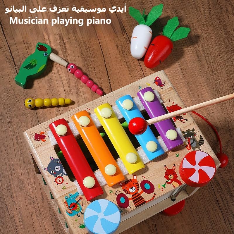 EDUTREE Wooden Activity Cube, 9-in-1 Montessori Toys for 1 2 3 Years Old Toddlers,Educational Learning & Developmental Sensory Toy, First Birthday Gift for Baby Boys Girls - Image 5