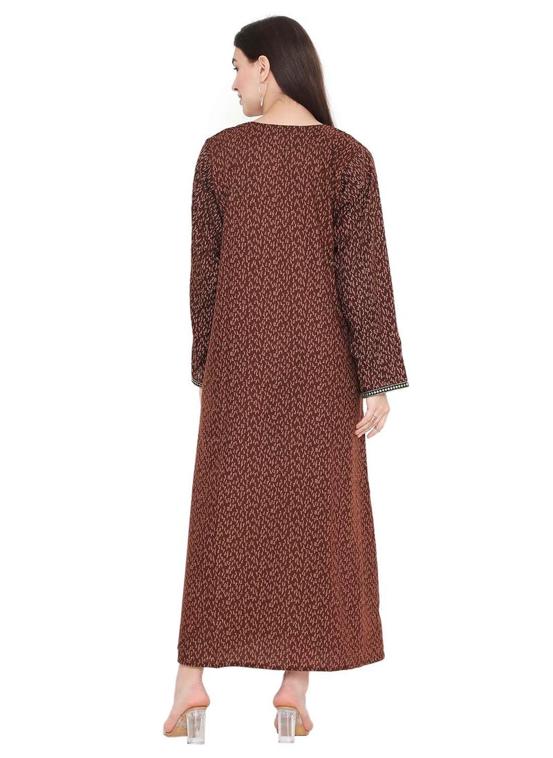 LONG VISCOSE KAFTAN WITH SMALL PRINT AND THREAD EMBROIDERY CASUAL ARABIC FARASHA JALABIYA DRESS - pzsku/ZBC180103CC149419E67EZ/45/_/1732258672/77ca5b49-6942-4c99-85f0-bdd0642ec4e3