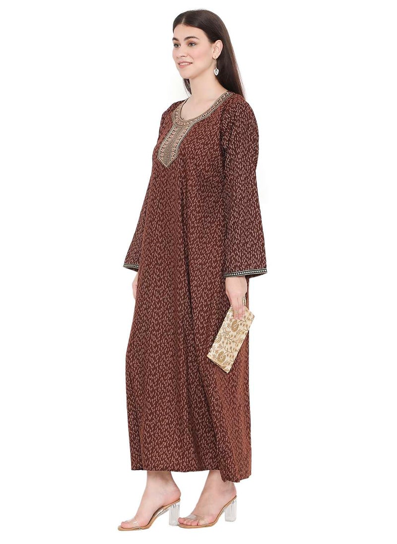 LONG VISCOSE KAFTAN WITH SMALL PRINT AND THREAD EMBROIDERY CASUAL ARABIC FARASHA JALABIYA DRESS - pzsku/ZBC180103CC149419E67EZ/45/_/1732258685/895a901c-345d-4fd9-86bf-f7dca0768a5e