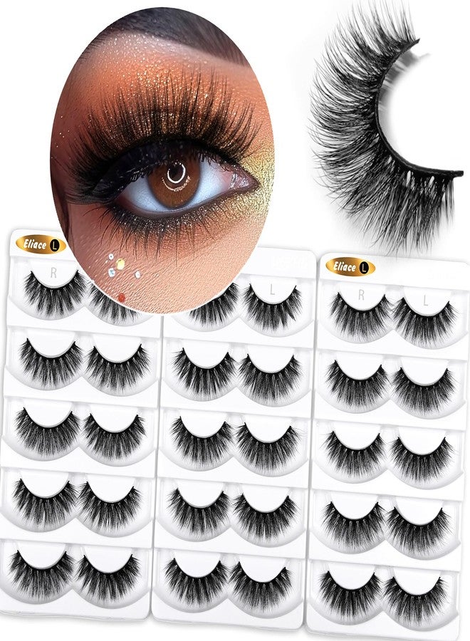 Eliace False Eyelashes Natural look Cat Eye Lashes Wispy Strips 15 Pairs,3D Mink Lashes Fake Eyelashes Fluffy Volume Dramatic Long Cross Wispies Lash Reusable Soft Band Comfortable,Chloe Style - Image 1