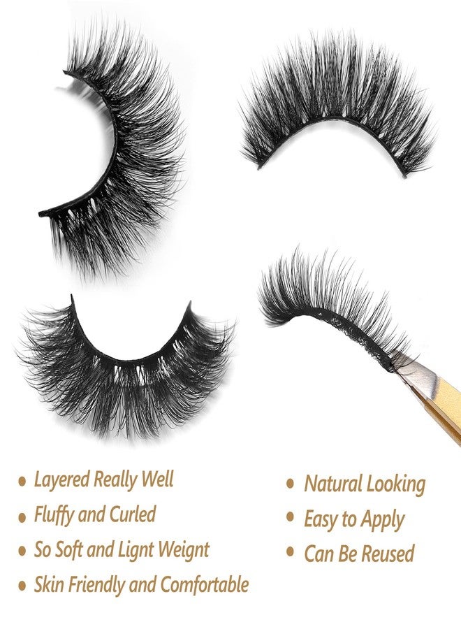 Eliace False Eyelashes Natural look Cat Eye Lashes Wispy Strips 15 Pairs,3D Mink Lashes Fake Eyelashes Fluffy Volume Dramatic Long Cross Wispies Lash Reusable Soft Band Comfortable,Chloe Style - Image 3