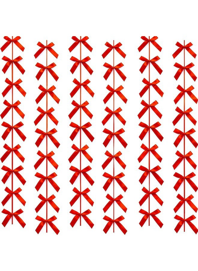 Haptda Red Ribbon Bow Hanging Garland for Baby Shower Red Bow Party Decorations Girls Bow Birthday Decoration Wedding Valentine's Day Mother's Day Party Room Décor 6pcs - Image 1