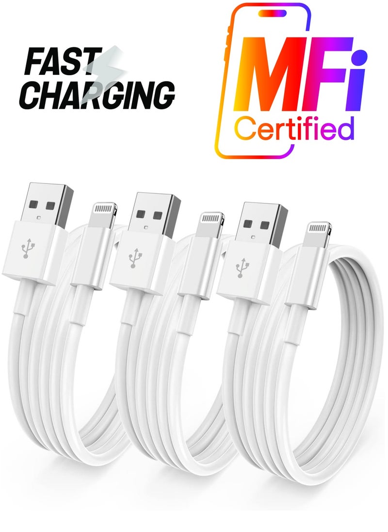 Generic - 3 Pack[ Apple MFi Certified ] iPhone Charger 3ft, Lightning to USB Cable 3 Feet, Fast Apple Charging Cable Cord 3 Foot for iPhone 14 Pro Max/13 Pro Max/12 Mini /11 Pro/11/XS/XR/8/7/6s/6/5S/iPad/Air. - Image 1