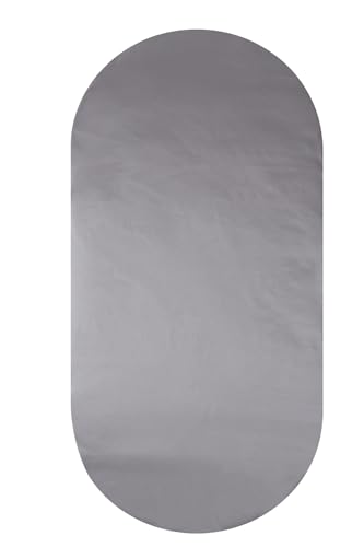 Knlpruhk شريحة سرير من الحرير 17" × 33" (100% حرير توت نقي) – جيب عميق 4" (ساتان) - ألياف عالية الجودة 19 مومي 6A لشعر الأطفال لوسائد/مراتب على شكل ساعة رملية، بيضاوي، مستطيل رمادي - Image 5