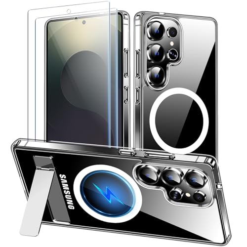 MOZOTER for Samsung Galaxy S25 Ultra Case with Kickstand,[Compatible with Magsafe][2*Screen Protector],Military-Grade Protection,Magnetic Phone Case for Samsung Galaxy S25 Ultra-Clear - Image 1