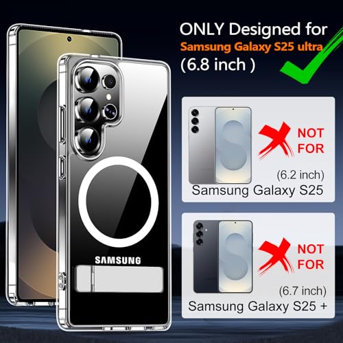 MOZOTER for Samsung Galaxy S25 Ultra Case with Kickstand,[Compatible with Magsafe][2*Screen Protector],Military-Grade Protection,Magnetic Phone Case for Samsung Galaxy S25 Ultra-Clear - Image 3