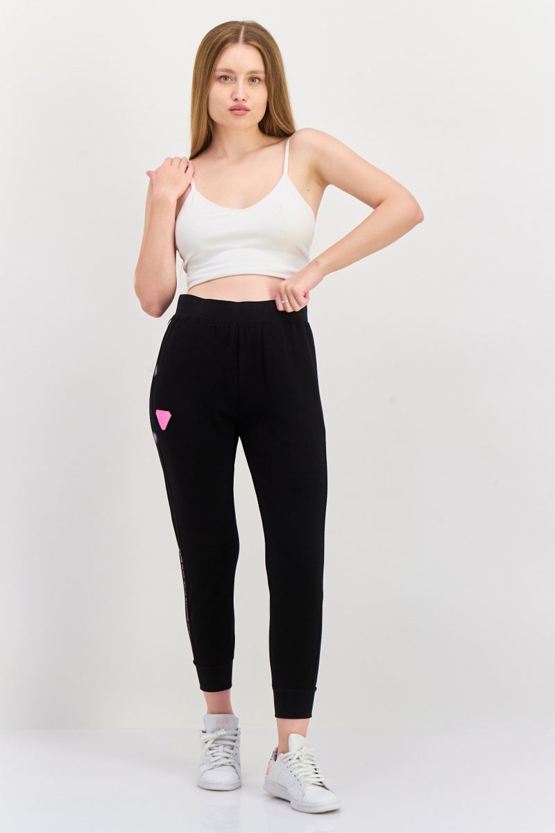 Aape By A Bathing Ape Women Regular Fit Brand Logo Jogger Pants, Black - Image 4