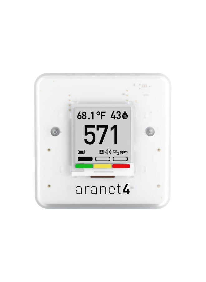 SAF - Aranet4 Home Wireless Indoor Air Quality Monitor For Office Or School Co2 Temperature Humidity And More Portable Battery Powered E Ink Screen App For Configuration And Data History - Image 1