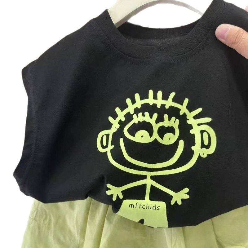 Boys' Cartoon Vest and Shorts Set - Image 4