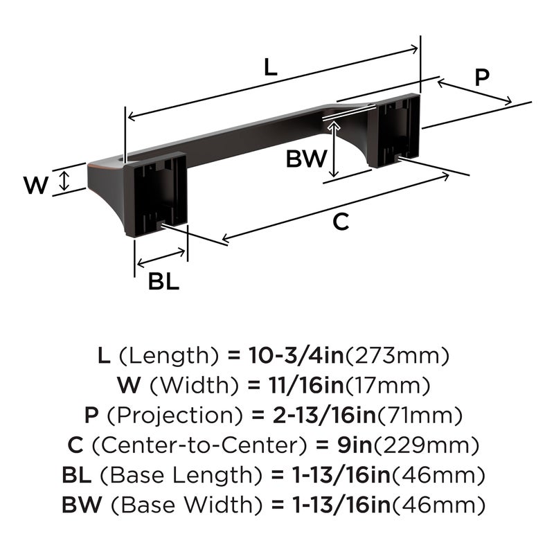 Amerock Mulholland Oil-Rubbed Bronze 9 inch (229mm) Towel Bar  BH36025ORB - Image 4