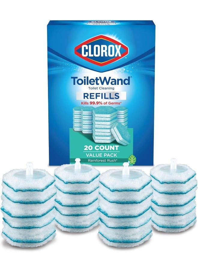 Clorox Clorox ToiletWand Disinfecting Refills, Disposable Wand Heads - Rainforest Rush - 20 Count  - Image 1