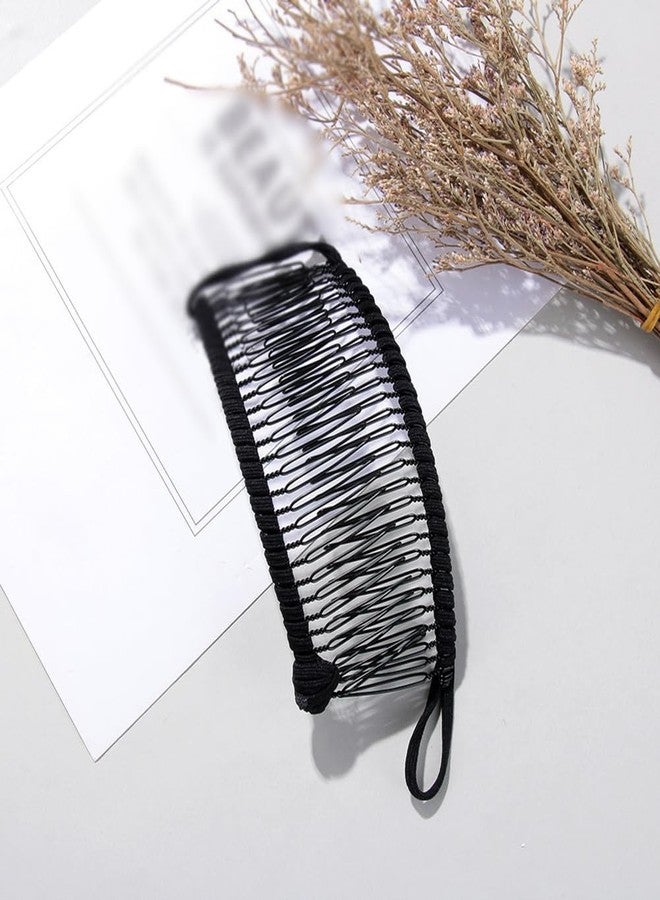 ccHuDE 2 Pcs Banana Hair Clips Stretch Hair Combs Banana Clip Ponytail Holders Large Clincher Combs Double Comb Hair Clips for Women Girls - Image 4