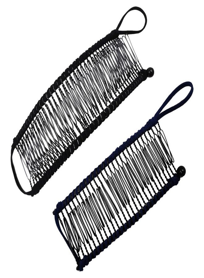 ccHuDE 2 Pcs Banana Hair Clips Stretch Hair Combs Banana Clip Ponytail Holders Large Clincher Combs Double Comb Hair Clips for Women Girls - Image 1