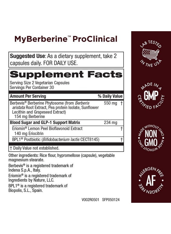 Purity Products MyBerberine ProClinical 9.6X More Bioavailable Than Ordinary Berberine - GLP-1 Support - 60 Vegetarian Capsules - Image 2