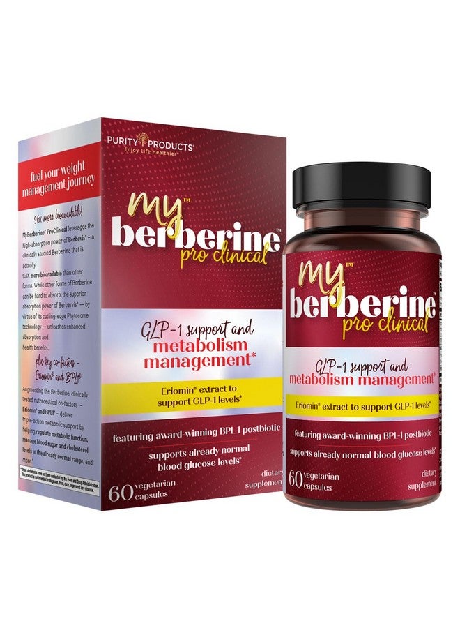 Purity Products MyBerberine ProClinical 9.6X More Bioavailable Than Ordinary Berberine - GLP-1 Support - 60 Vegetarian Capsules - Image 1