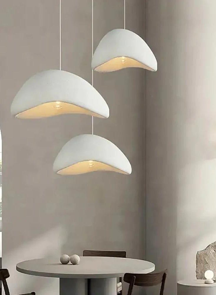 Wabi-sabi Style pendant Hanging Light for kitchen Dining Living Room Cafe Modern Style White Color (3 Pieces 1 Set) Size 30cm 40cm 50cm E27 Bulbs  - Image 1