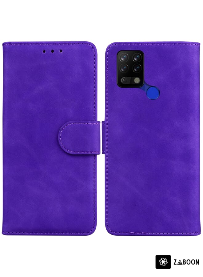 Zaboon غطاء حماية لتكنو بوفا LD7 شعور الجلد لون نقي جلد قابل للطي - Image 1