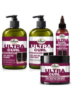 difeel Ultra Curl 4Pc Curl Enhancing Hair Care Set : Shampoo 12 Oz Conditioner 12 Oz Hair Mask 12 Oz & Hair Oil 8Oz  - Image 2