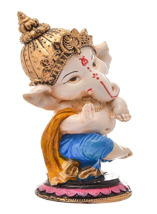 HC VILLA Dancing Ganesha Idol | Resin Handicraft Ganesh Showpiece for Home, Office & Car Dashboard | Decorative Murti for Puja & Gifting | Spiritual Figurine (Bansuri Ganesh, Standard) - Image 2
