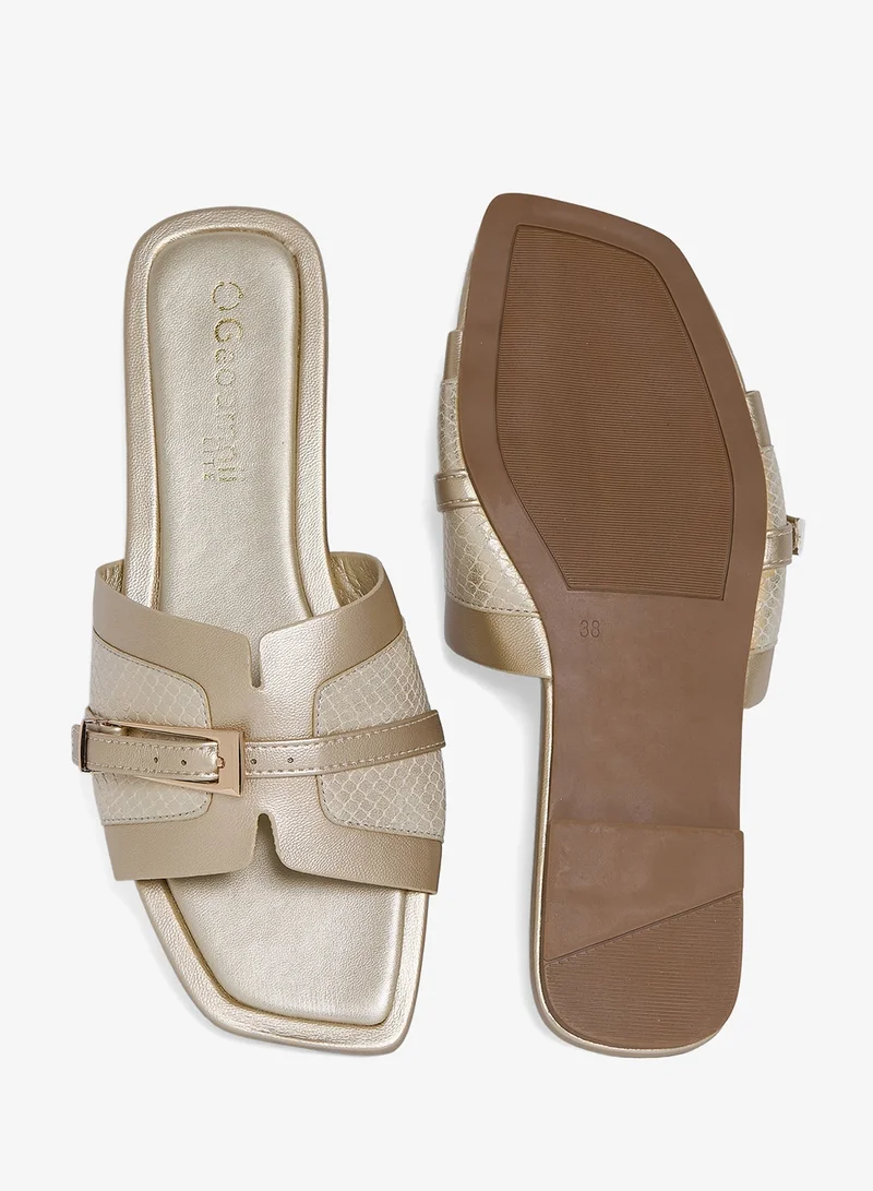 Geoomnii GOLD Geoomnii Flat Sandals for Women – Comfortable Slip-On Casual Summer Sandals for Daily Wear, Walking & Travel for Women | Best Price UAE