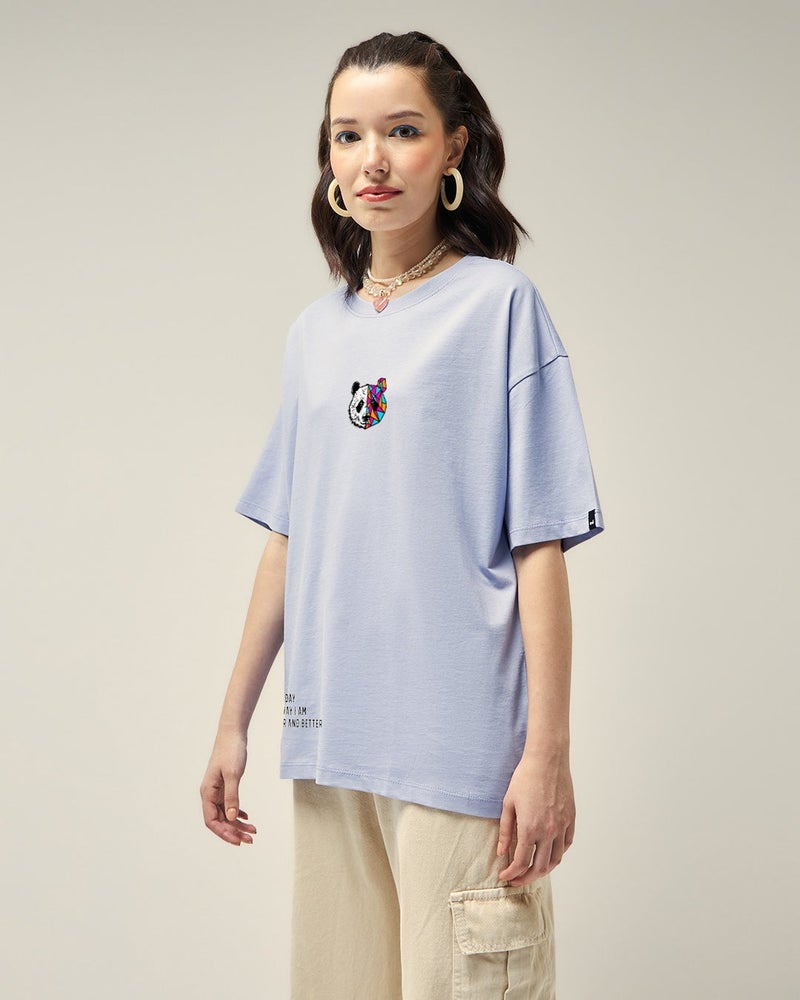 bewakoof Women's Baby Lavender Better & Better Graphic Printed Oversized T-shirt - Image 4