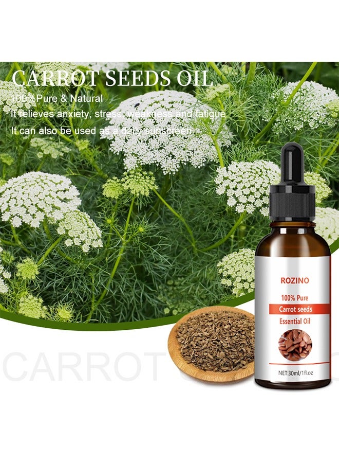 Rozino Carrot Seeds Essential Oil, 100% Natural Cold-Pressed Organic Carrot Oil for Face, Anti-Aging, Firming Skin, Moisturizer for Hair, Skin, and Nails, 30ml  - Image 2