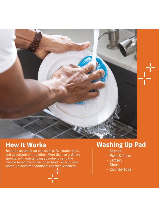 E-Cloth Washing Up Pad, Premium Microfiber Non-Scratch Kitchen Dish Scrubber Sponge, Ideal for Dish, Sink and Countertop Cleaning, 100 Wash Guarantee, Yellow, 4 Pack - Image 2