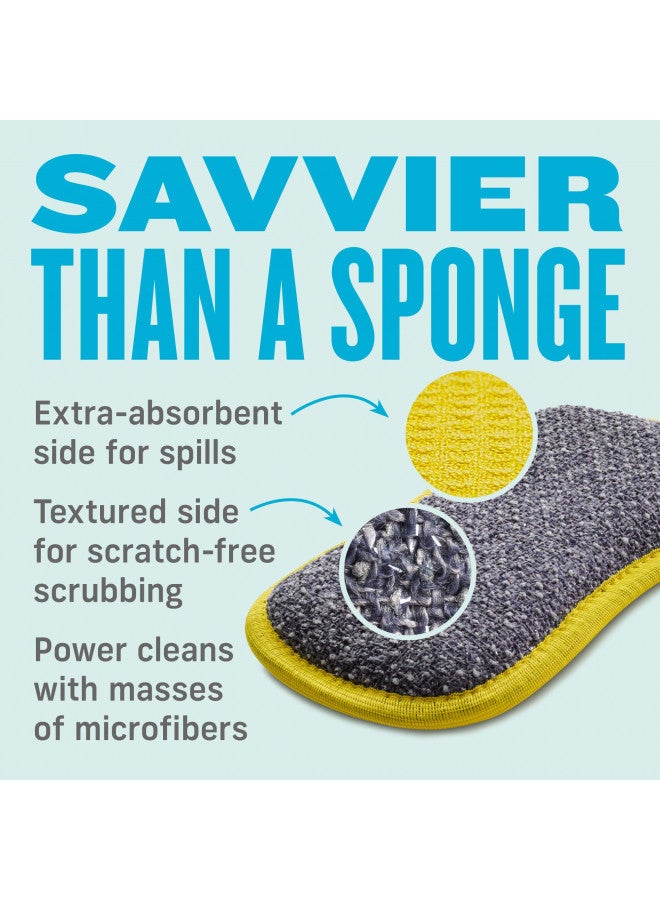E-Cloth Washing Up Pad, Premium Microfiber Non-Scratch Kitchen Dish Scrubber Sponge, Ideal for Dish, Sink and Countertop Cleaning, 100 Wash Guarantee, Yellow, 4 Pack - Image 3