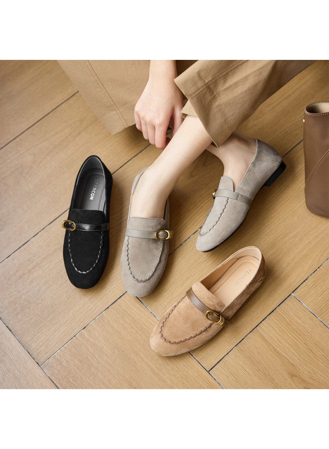 YEARCON Spring New Slip-on Loafers Retro Buckle Birken Commuting Women's Shoes - Image 4